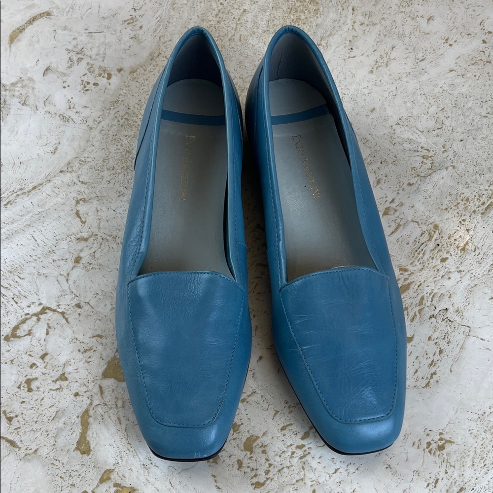 Enzo Angiolini blue leather flats women’s size 9N
